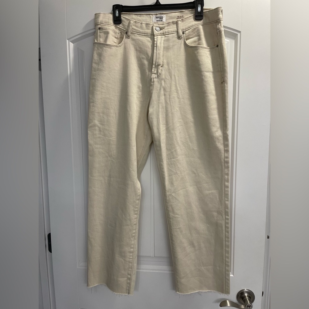 Kensie Cream Straight Leg Jeans
